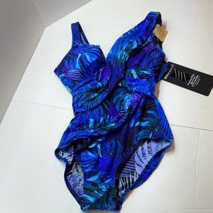 NWT Miraclesuit Revele Blue Palms Swimsuit